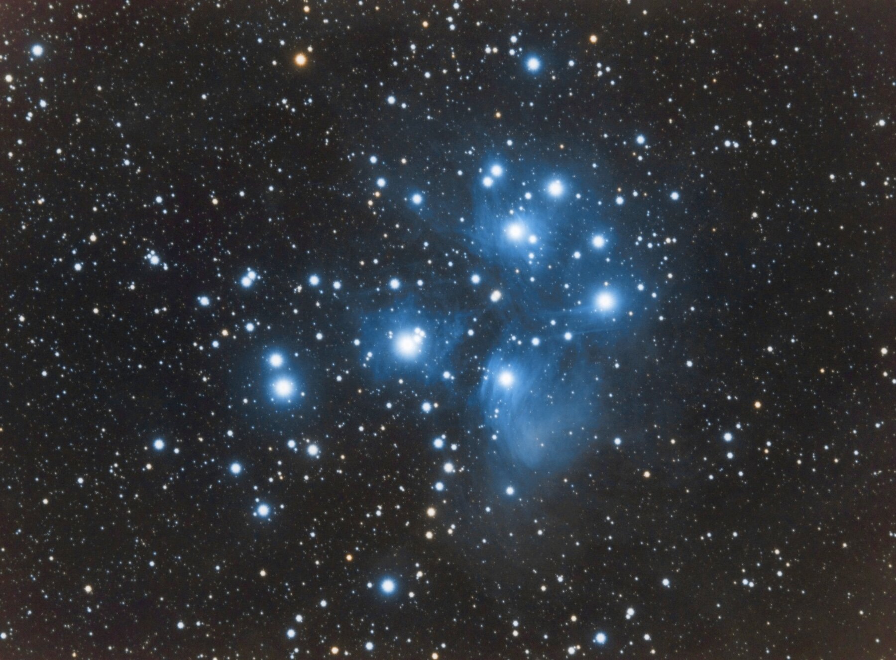 fotografia astronomica M 45 Pleyadi