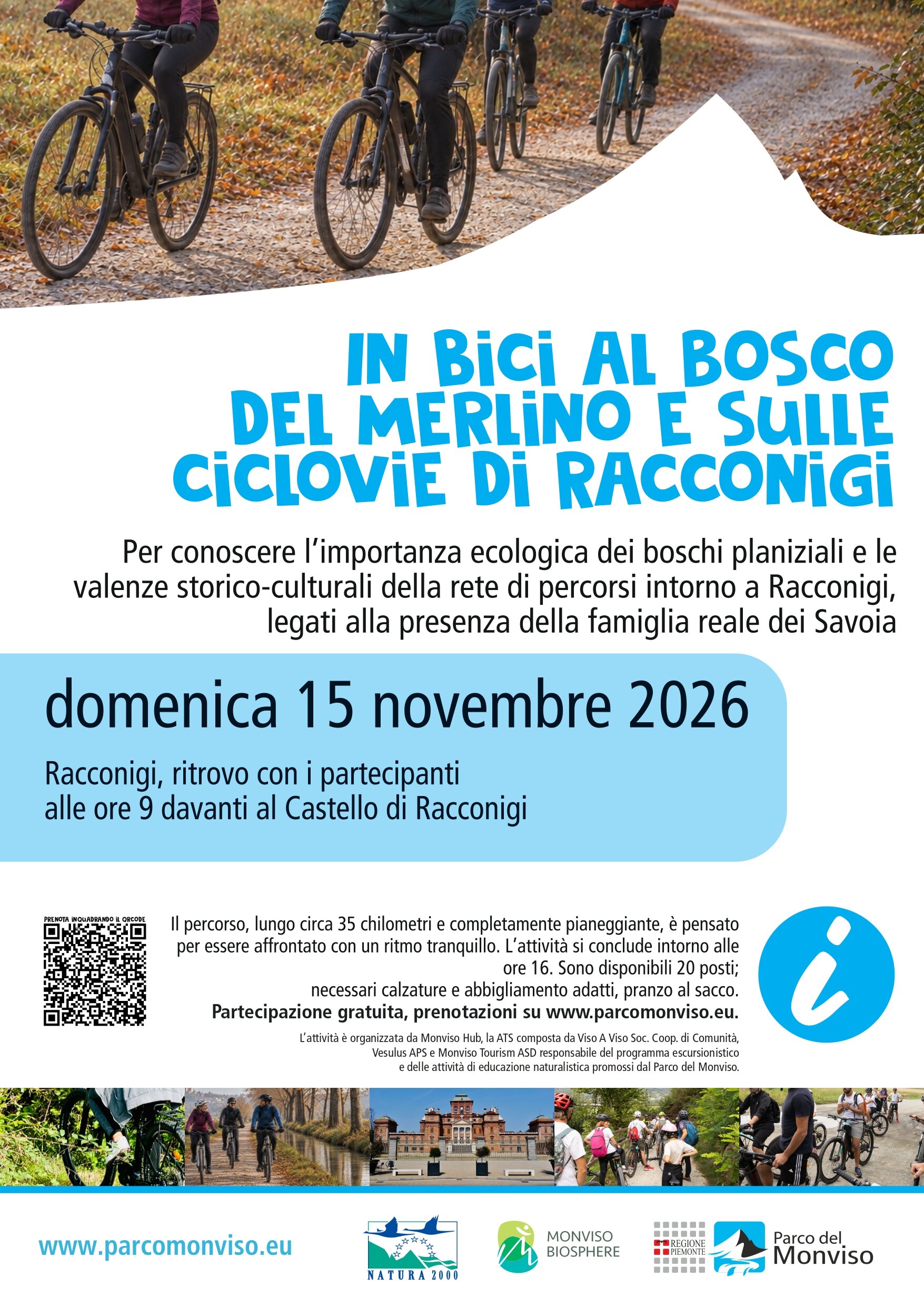 Locandina escursione bici racconigi 26-11-15