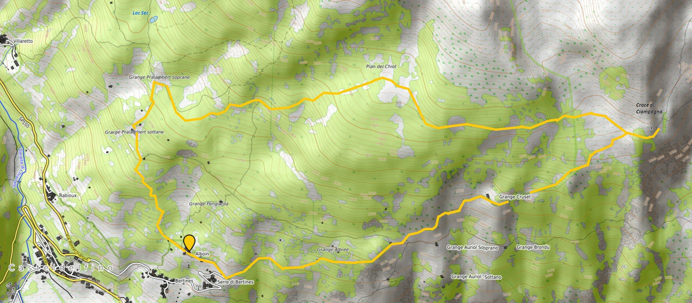 mappa dell'itinerario 5