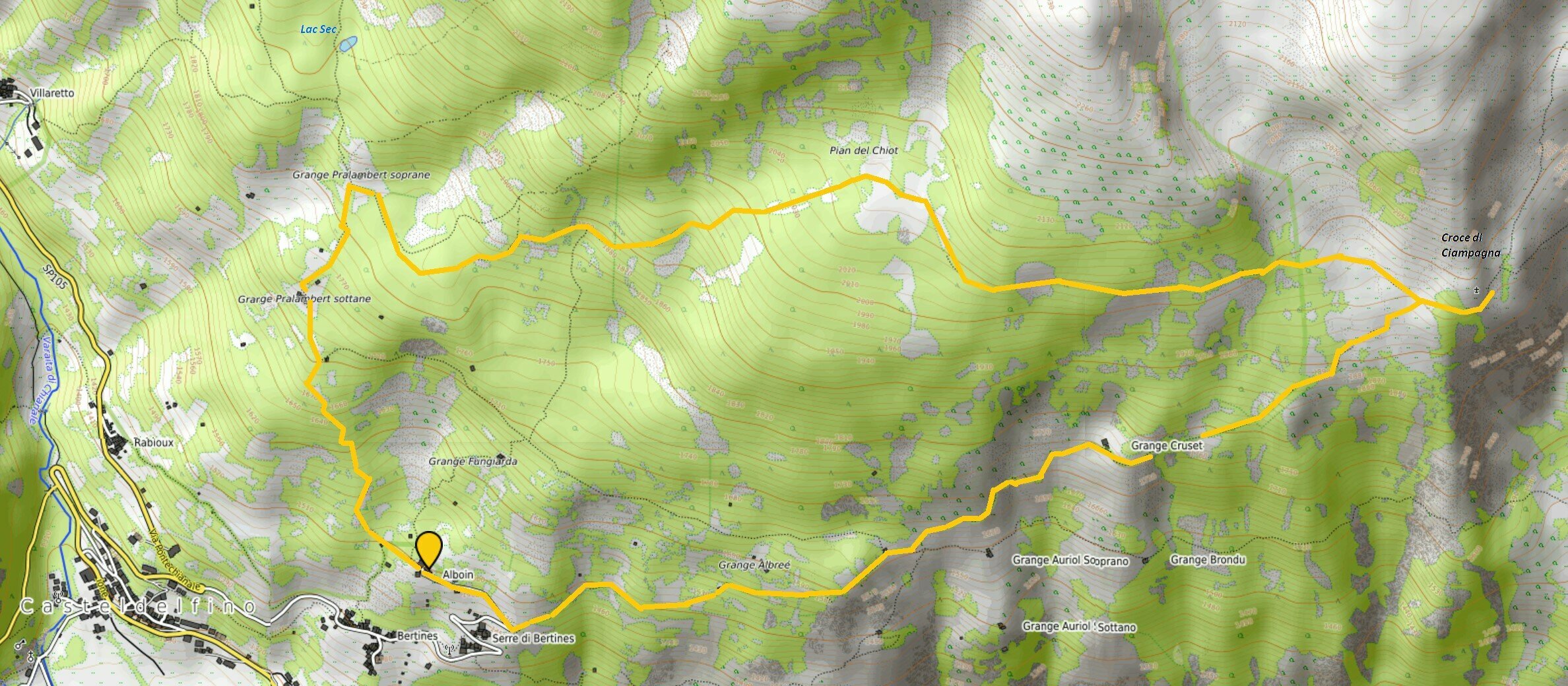 cartina dell'itinerario