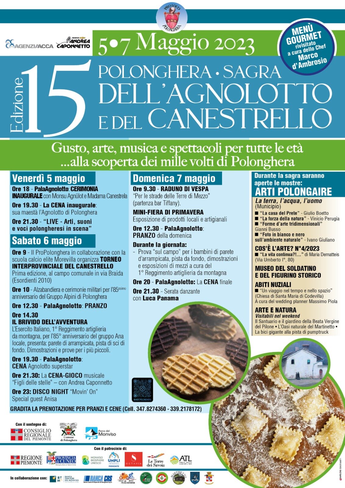 manifesto della Sagra dell'Agnolotto e del Canestrello di Polonghera 2023