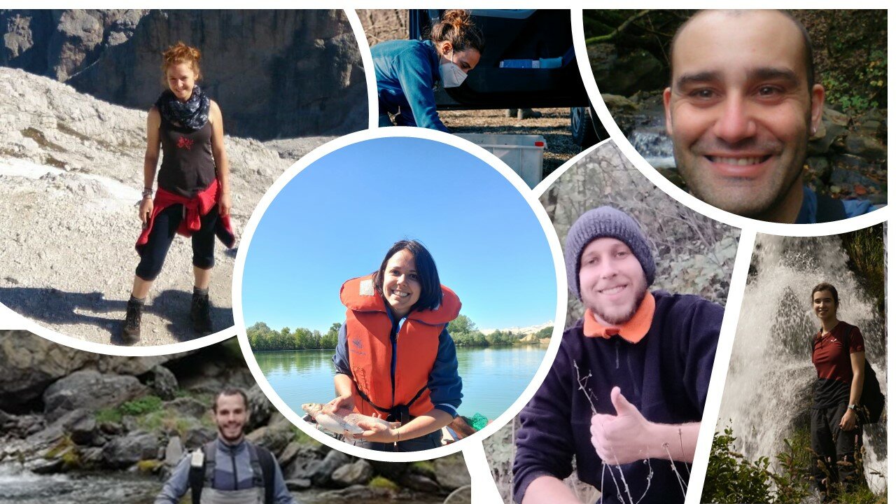 collage di foto dei collaboratori Alpstream, a partire dall'angolo in alto a sinistra Gemma Burgazzi, Marta Moriondo e Alex Laini. A partire dall'angolo in basso a sinistra Carlo Ruffino, Margherita Abbà, Gianluca Vacca
