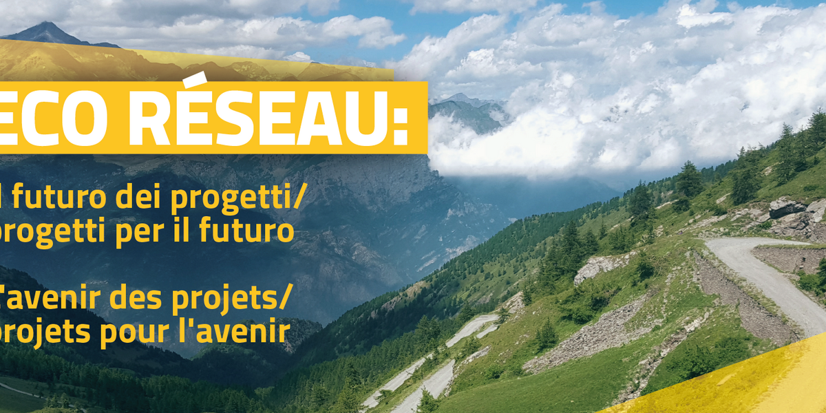 paesaggio montano e testo in giallo ECO Réseau: il futuro dei progetti / progetti per il futuro