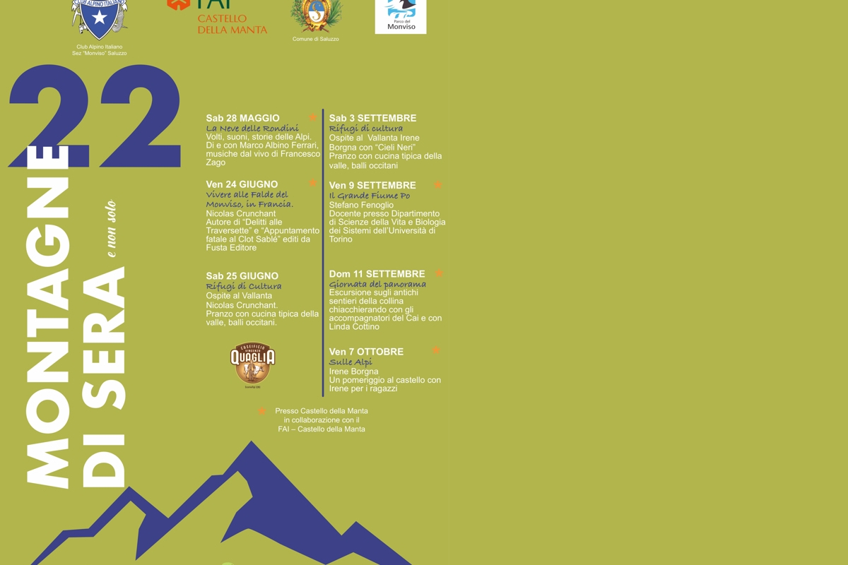 locandina degli eventi di Montagne di Sera 2022