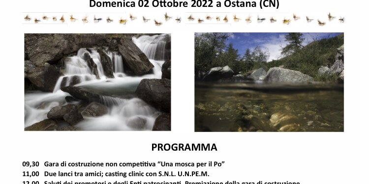 locandina della decima edizione della Festa Piemontese della Pesca con la Mosca Artificiale