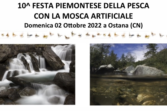 locandina della decima edizione della Festa Piemontese della Pesca con la Mosca Artificiale