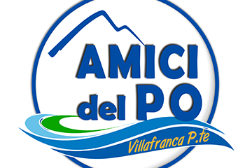 Nell'immagine è ritratto il logo dell'associazione: una montagna stilizzata sullo sfondo, il Monviso, e il loro nome sottolineato da diverse linee spesse di colore blu che ricordano lo scorrere del fiume.