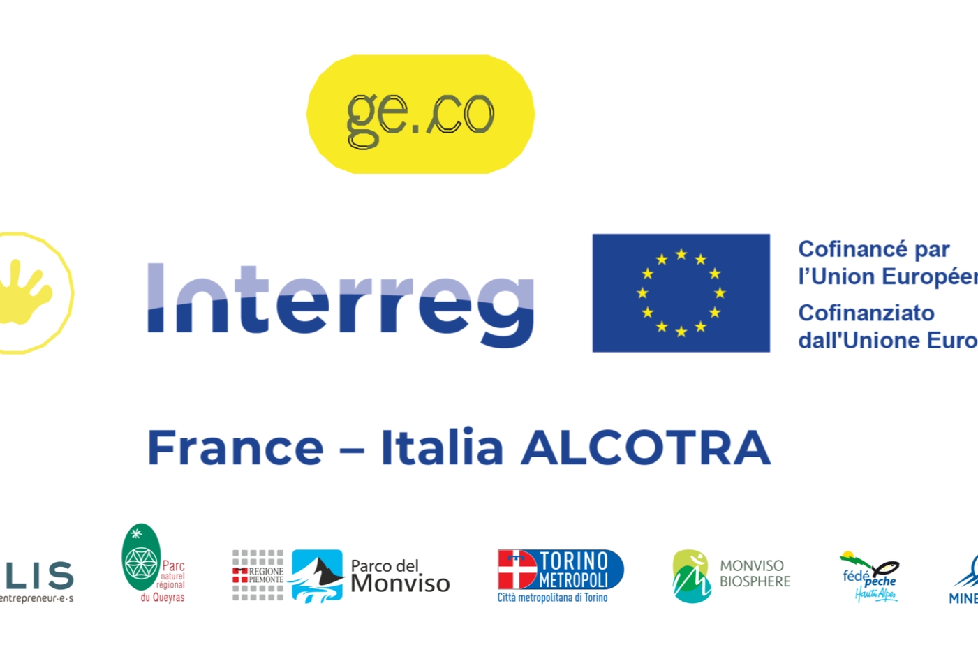 logo del progetto, del programma Alcotra e dei partner di progetto