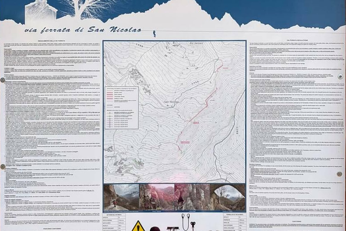 pannello informativo della Via Ferrata
