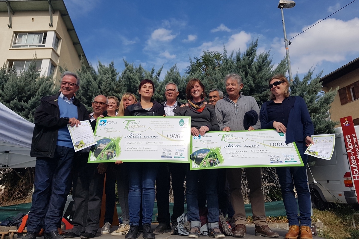 Consegna dei trofei MaB Unesco ai vincitori dell'edizione 2018: foto scattata a Guillestre